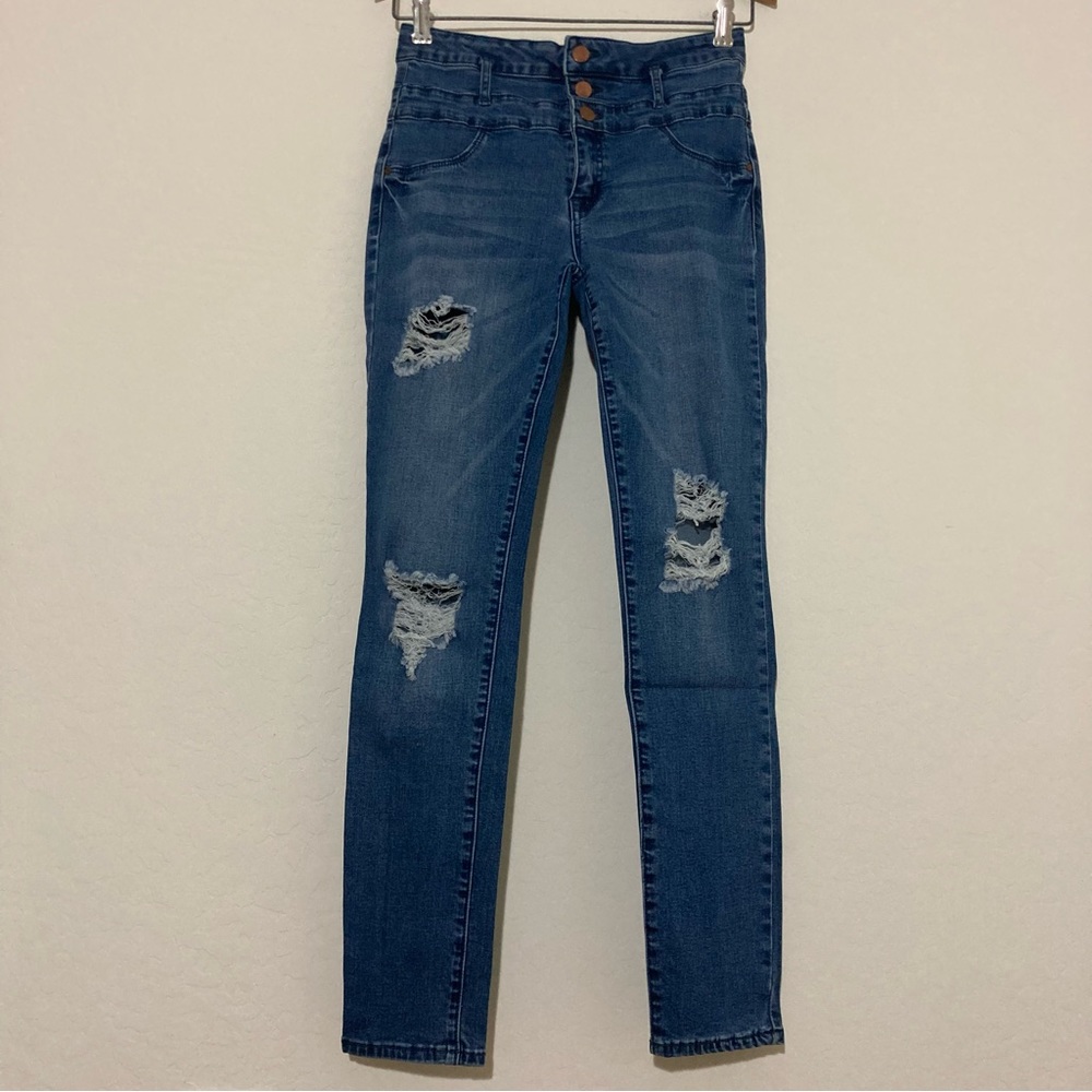 Refuge Ripped High Waisted Skinny Jeans